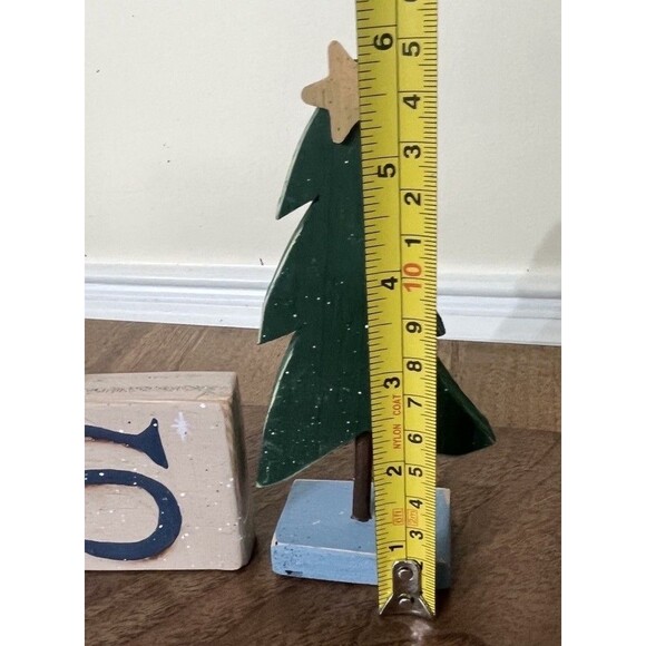 Santa Wood Sign Hand Painted/Red Clay Santa Rudolph Luminary Votive Holder VTG - Picture 7 of 16